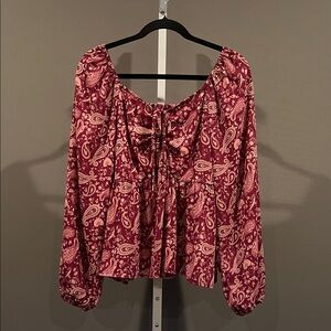 Boho Paisley Peasant Top